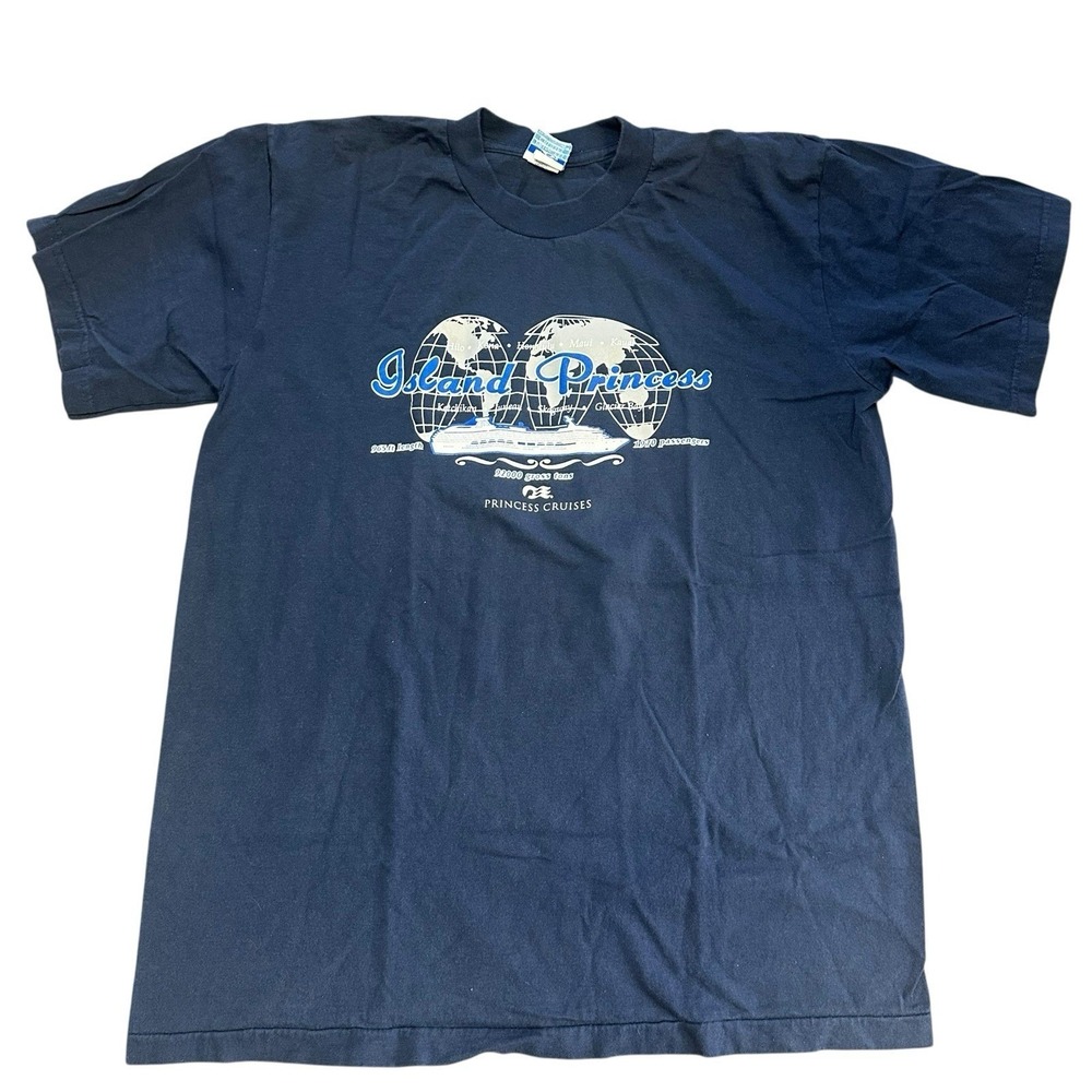 Princess Cruises Men T-Shirt XL Navy Logo Graphic